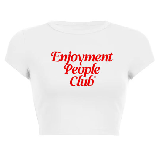 WHITE EPC X REP PRINT CROP TOP