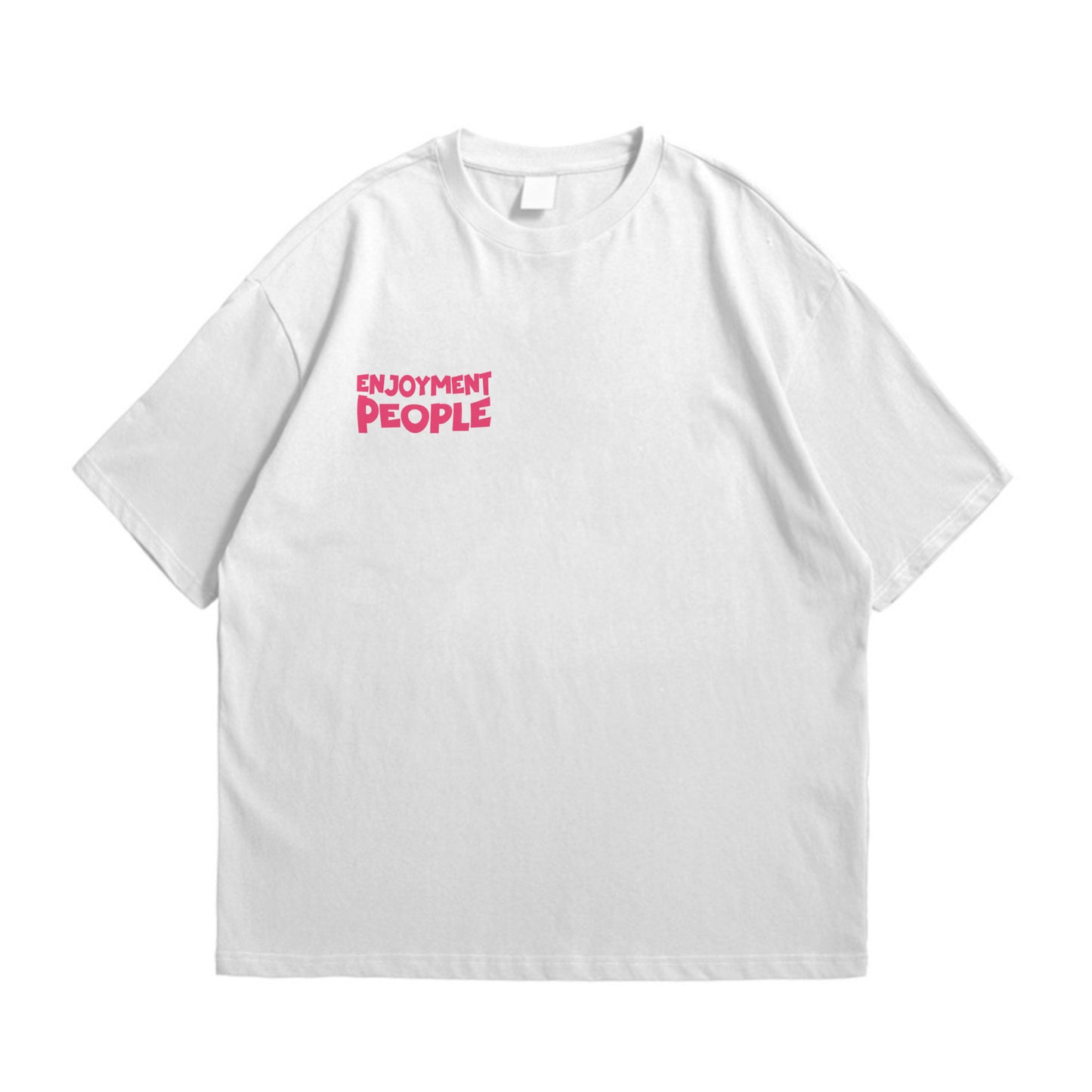 WHITE & PINK TEXT -EP HEAVY  TSHIRT