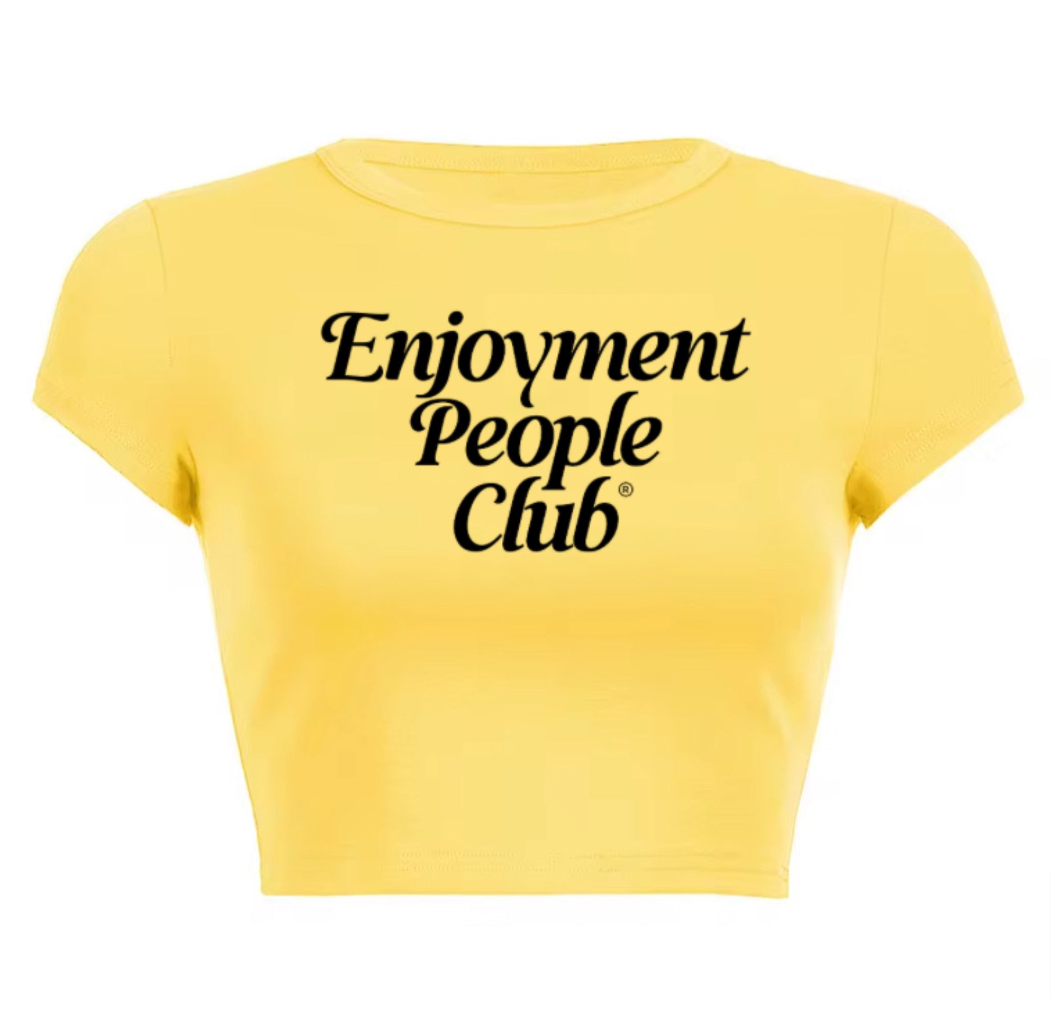 YELLOW EPC X BLACK PRINT CROP TOP